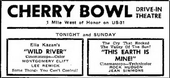 Cherry Bowl Drive-In Theatre - Sept 24 1960 Ad (newer photo)